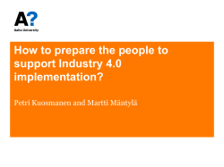 How to prepare the people to support Industry 4.0 implementation?