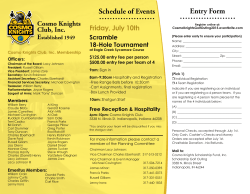 Entry Form ..................... Schedule of Events