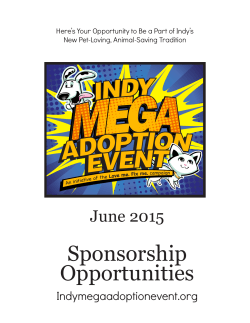 Sponsorship Opportunities - Indy Mega Adoption Event
