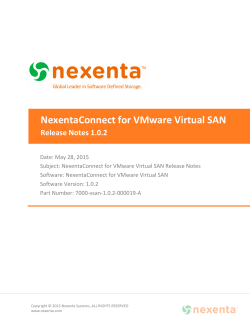 NexentaConnect for VMware Virtual SAN Release Notes 1.0.2