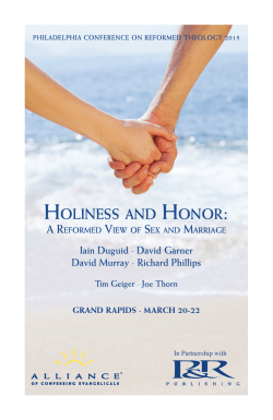 Holiness and Honor: - Alliance of Confessing Evangelicals