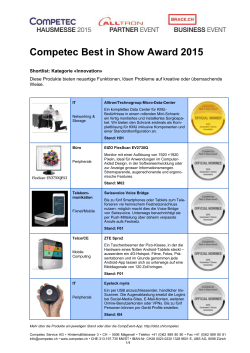 Competec Best in Show Award 2015