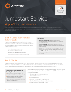 Jumpstart for Apptio Cost Transparency