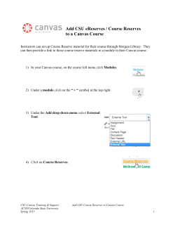 Add CSU eReserves / Course Reserves to a Canvas Course