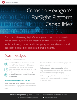 Crimson Hexagon`s ForSight Platform Capabilities
