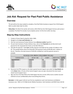 Job Aid - NC DHHS Online Publications