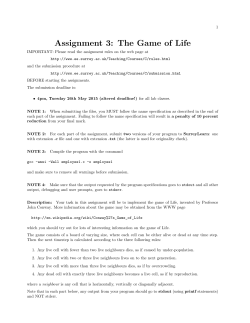 Assignment 3: The Game of Life