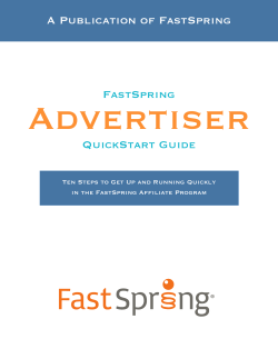 FastSpring Affiliate QuickStart Guide
