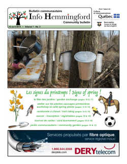 avril 2015 - Bulletin Communautaire Info Hemmingford