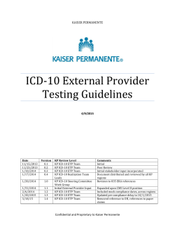 ICD-10 External Provider Testing Guidelines