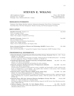 STEVEN E. WHANG - The Stanford University InfoLab