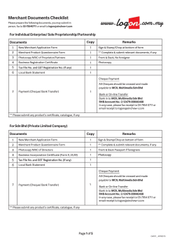 Merchant Documents Checklist