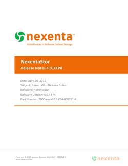 NexentaStor 4.0.3 FP4 Release Notes