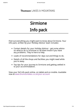 Sirmione Info pack - Thomson Lakes Info pack