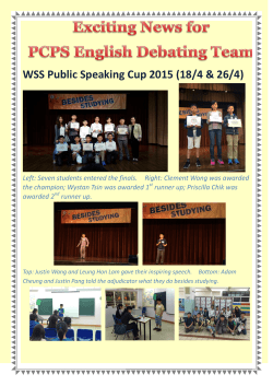 WSS Public Speaking Cup 2015 (18/4 & 26/4) Left: Seven students