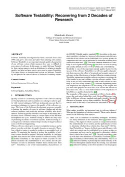 Software Testability - Prince Sultan University