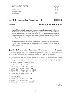 cs109: Programming Paradigms â C++ FS 2015