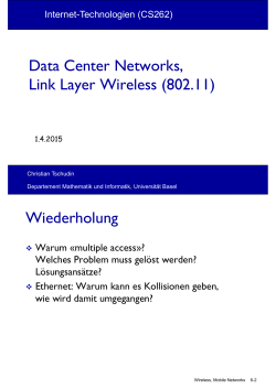 Data Center Networks, Link Layer Wireless (802.11