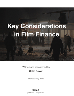 Slated âº Key Considerations in Film Finance