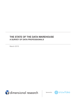 THE STATE OF THE DATA WAREHOUSE
