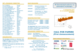 CALL FOR PAPERS - InfoTech-2015