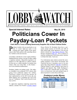 Politicians Cower In Payday