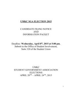 UMKC SGA ELECTION 2015 CANDIDATE FILING NOTICE AND