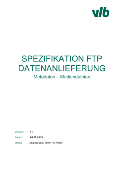 SPEZIFIKATION FTP DATENANLIEFERUNG