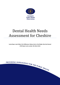 Dental Health Needs Assessment for Cheshire (includes