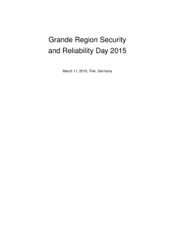 Grande Region Security and Reliability Day 2015