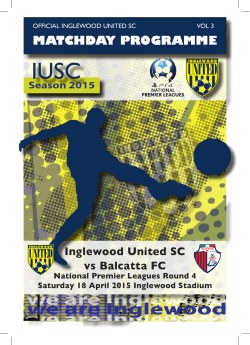 MATCHDAY PROGRAMME - Inglewood United SC