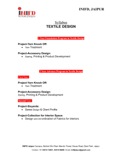 INIFD, JAIPUR Syllabus TEXTILE DESIGN