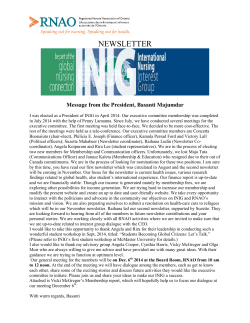 INIG November 2014 Newsletter - International Nursing Interest