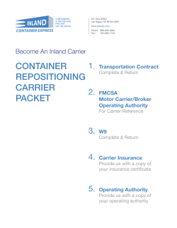 CONTAINER REPOSITIONING CARRIER PACKET