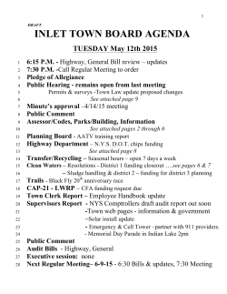 Town Board Agenda Regular Meeting May 12, 2015