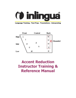 Accent Reduction Instructor Training & Reference Manual