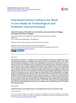 Functional Starter Cultures for Meat: A Case Study on