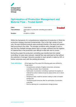 Optimization of Production Management and Material Flow â Trodat