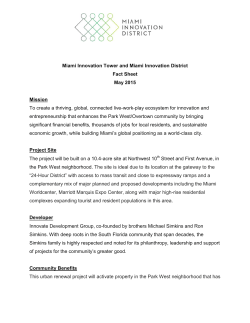 Miami Innovation Tower and Miami Innovation District Fact Sheet