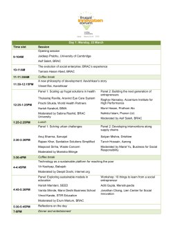 Day 1: Monday, 23 March Time slot Session 9