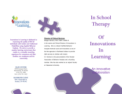 In School Therapy Of Innovations In Learning