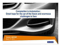 Composites in Automotive : Great hope for the car of the future and