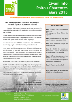 Civam Info Poitou-Charentes Mars 2015