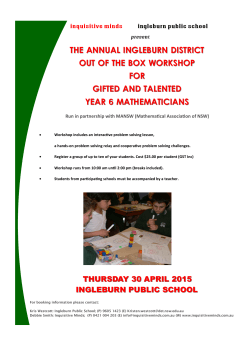 the annual ingleburn district out of the box workshop for gifted and