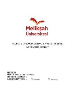 faculty of engineering & architecture internship report