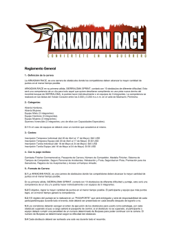 el reglamento de Arkadian Race 2015