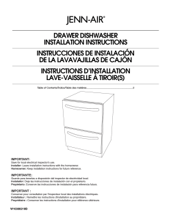 DRAWER DISHWASHER INSTALLATION INSTRUCTIONS
