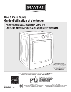 Use & Care Guide Guide d`utilisation et d`entretien
