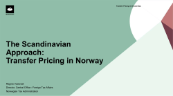 The Scandinavian Approach: Transfer Pricing in Norway