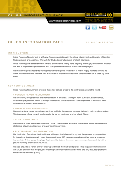 Clubs INFORMATION PACK - Inside Running Sports Management